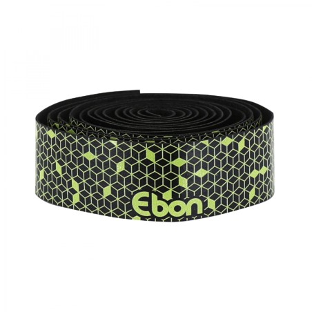 Ruban de guidon - cintre Newton ebon noir degrade jaune avec bouchons (confortable epaisseur 2.6mm)