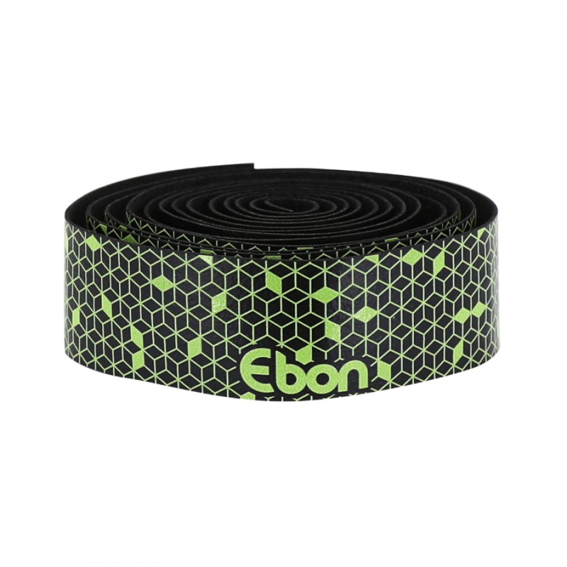 Ruban de guidon - cintre Newton ebon noir degrade vert avec bouchons (confortable epaisseur 2.6mm)