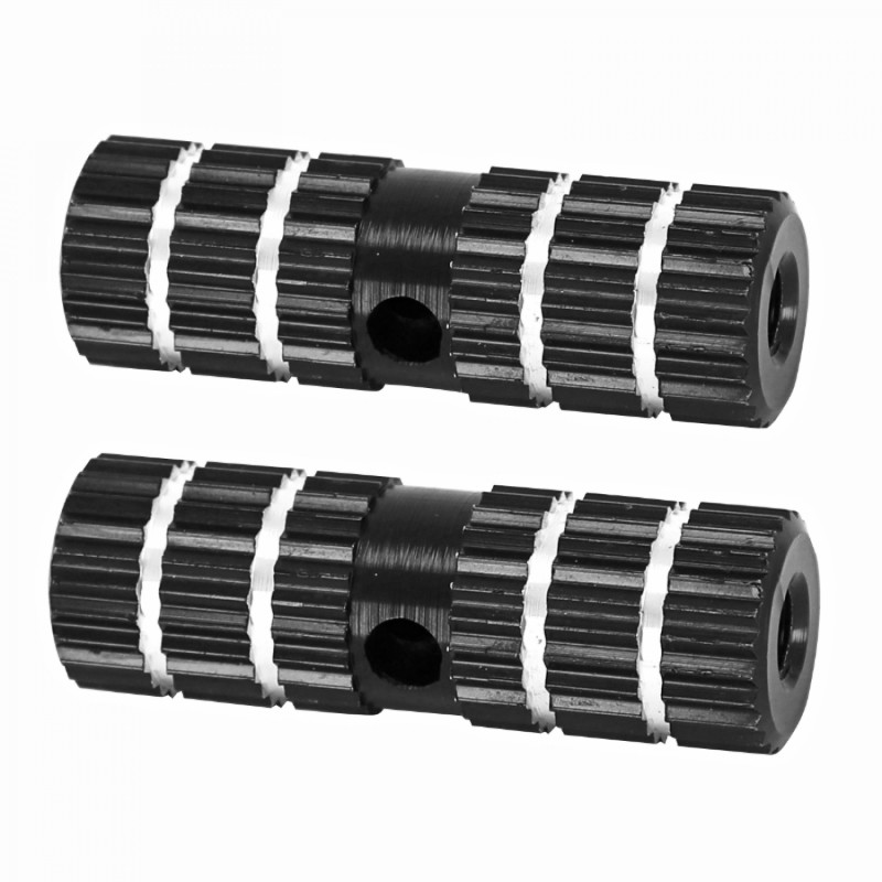 REPOSE PIED BMX ALU DIAM 24 mm NOIR  LONG 75 mm  POUR AXE DE 3-8 (PEGS) (PAIRE)