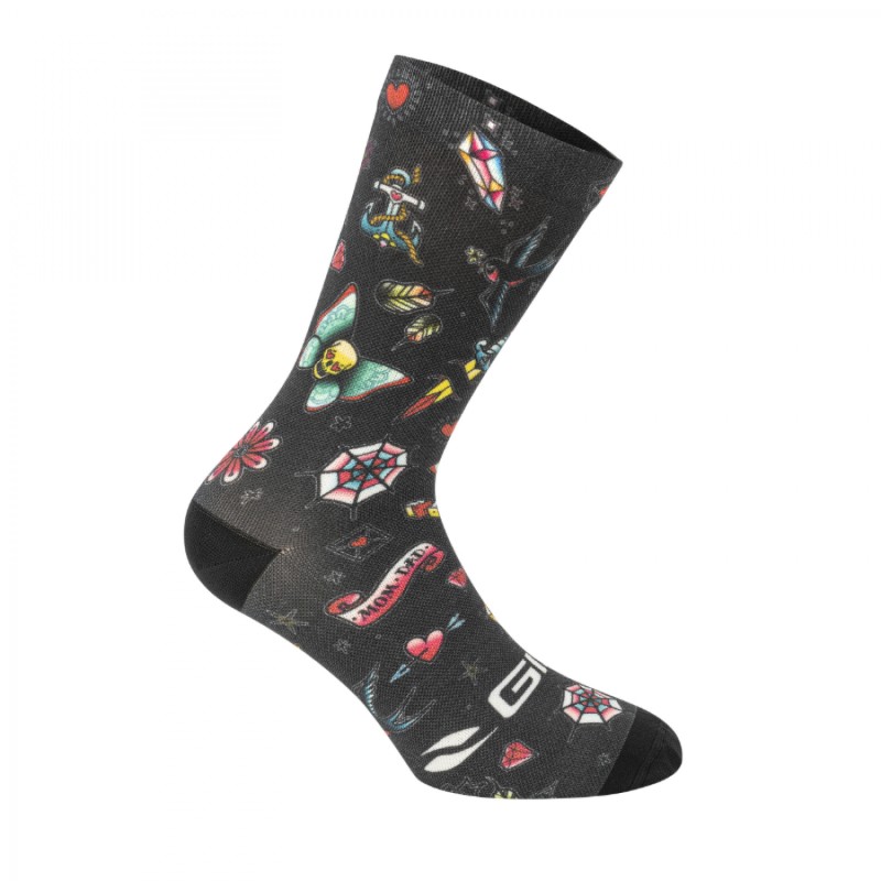 CHAUSSETTES-SOCQUETTES ETE GIST COMICS NOIR 38-42 - HAUTEUR 16CM (PAIRE)   -5863