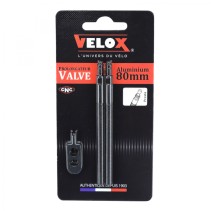 PROLONGATEUR DE VALVE PRESTA VELOX 80mm POUR TUBELESS ET TUBETYPE (VENDU A LA PAIRE SUR CARTE)