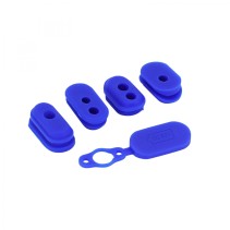 SUPPORT-PASSE CABLE ET CACHE PRISE DE CHARGE TROTTINETTE POUR XIAOMI PRO, PRO 2 SILICONE BLEU (VENDU PAR 5)  -SELECTION P2R-