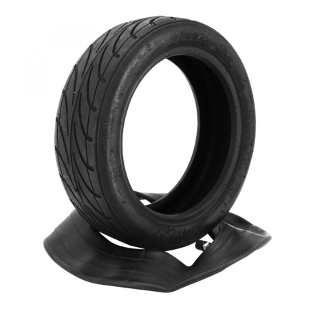PNEU TROTTINETTE 70-65-6.5  NOIR AVEC CHAMBRE A AIR VALVE DROITE -TUBETYPE (POUR NINEBOT MINI PRO)