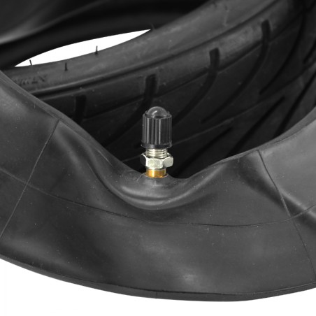 PNEU TROTTINETTE 70-65-6.5  NOIR AVEC CHAMBRE A AIR VALVE DROITE -TUBETYPE (POUR NINEBOT MINI PRO)
