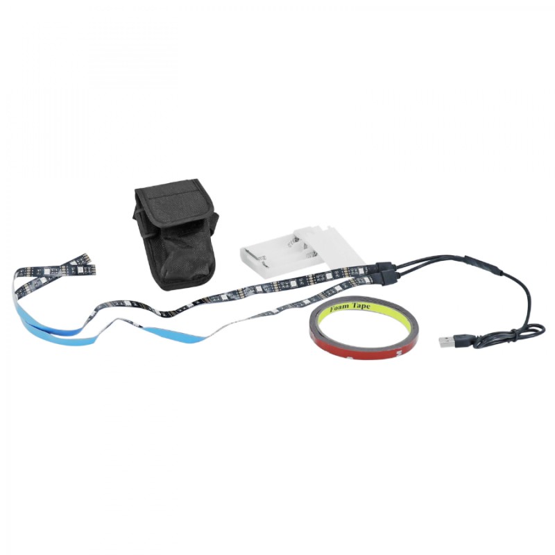 BANDE LED TRICOLOR POUR TROTTINETTE XIAOMI PRO, PRO 2 AVEC CACHE TRANSPARENT (SYSTEME DE CONTROLE VIA SMARTPHONE EN BLUETOOTH)