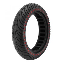 PNEU TROTTINETTE  8.5 X 2.00 NID POINT ROUGE NOIR - PNEU PLEIN (POUR XIAOMI M365 ET AUTRES)