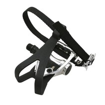 PEDALE ROUTE-PISTE ALU VELGO ARGENT 9-16" AVEC CALE PIED   COURROIE