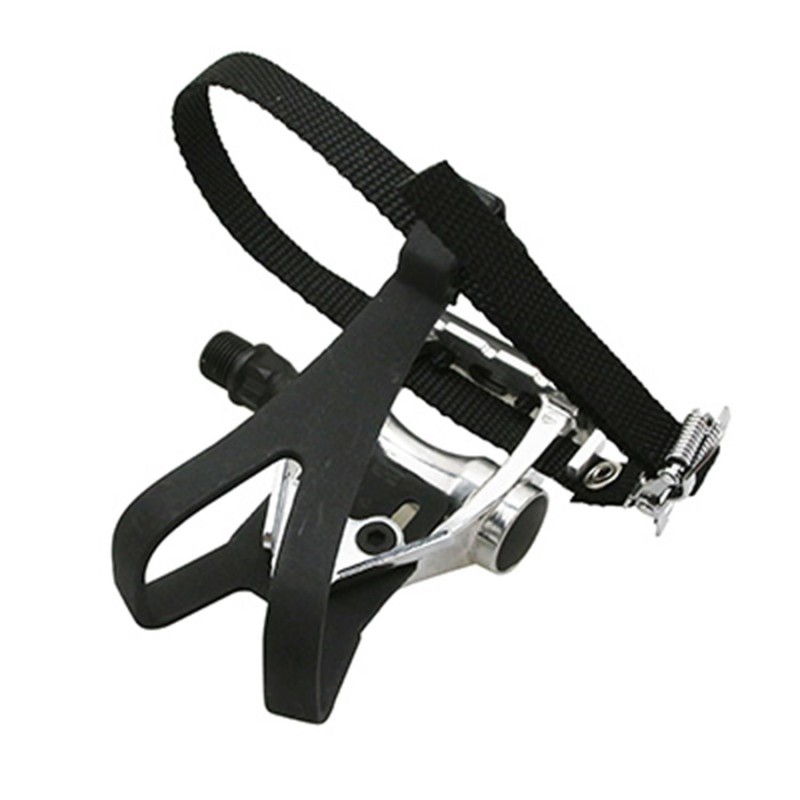 PEDALE ROUTE-PISTE ALU VELGO ARGENT 9-16" AVEC CALE PIED   COURROIE