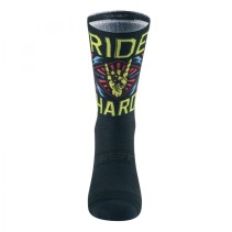 CHAUSSETTES-SOCQUETTES ETE GIST NOIR RIDE HARD NOIR ET DESIGN MUTICOLOR 38-42 ECOLOGIQUE - HAUTEUR 22 cm   (PAIRE)  -5868