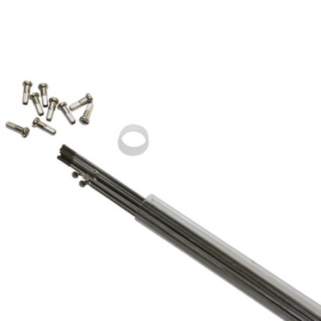RAYON INOX ARGENT 2mm L 288mm AVEC ECROU (TUBE DE 10)