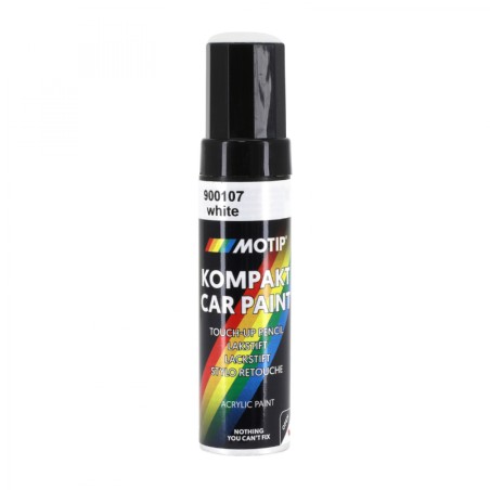 STYLO DE RETOUCHE PEINTURE MOTIP BLANC BRILLANT 12 ml