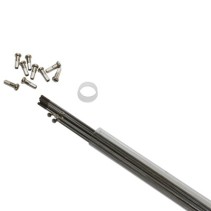 RAYON INOX ARGENT 2mm L 292mm AVEC ECROU (TUBE DE 10)