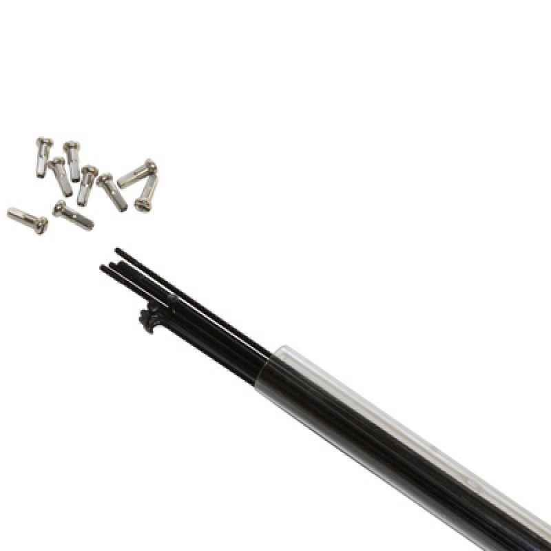 RAYON INOX NOIR 2mm L 252mm AVEC ECROU (TUBE DE 10)