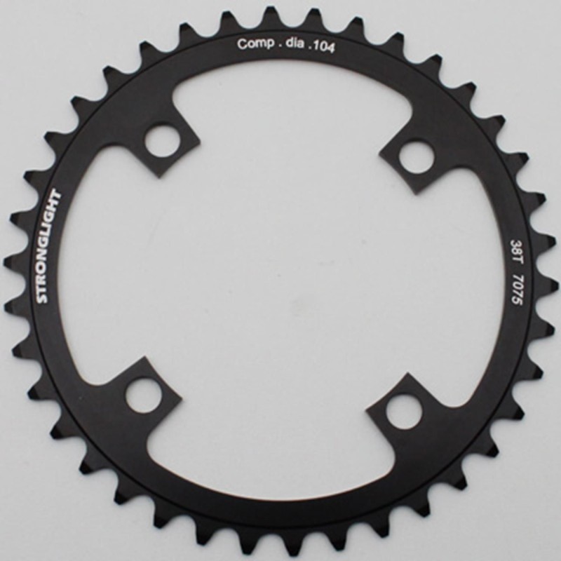 PLATEAU VTT 4BRA D.104 STRONGLIGHT MONO 38DTS NOIR ALU 7075  - EPAISSEUR 3.5mm 8-9V.