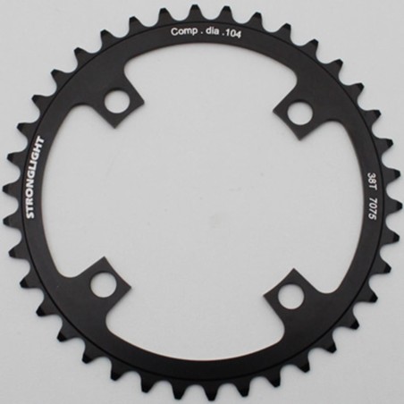 PLATEAU VTT 4BRA D.104 STRONGLIGHT MONO 38DTS NOIR ALU 7075  - EPAISSEUR 3.5mm 8-9V.