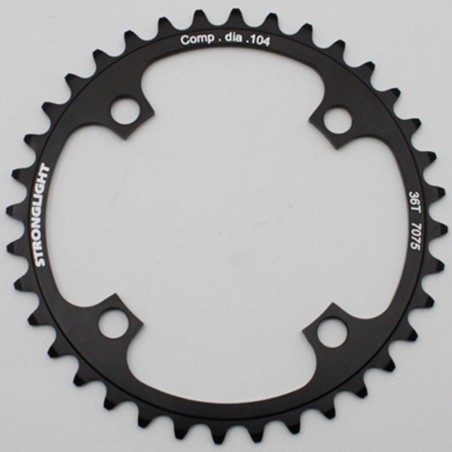 PLATEAU VTT 4BRA D.104 STRONGLIGHT MONO 36DTS NOIR ALU 7075  - EPAISSEUR 3.5mm 8-9V.