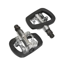 PEDALE VTT AUTOMATIQUE POLYVALENTE WELLGO PLATEFORME 1 FACE CLASSIQUE ET 1 FACE VP-SPD AVEC CALES (PAIRE)
