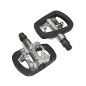 PEDALE VTT AUTOMATIQUE POLYVALENTE WELLGO PLATEFORME 1 FACE CLASSIQUE ET 1 FACE VP-SPD AVEC CALES (PAIRE)