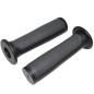 POIGNEE BMX NOIR-GRIS BI-MATIERE L125mm AVEC COLLERETTE (PAIRE)