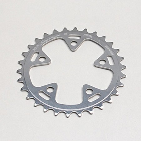 PLATEAU ROUTE 5BRA D.74 MICHE 32DTS TRIPLE ARGENT ALU 9-10V.