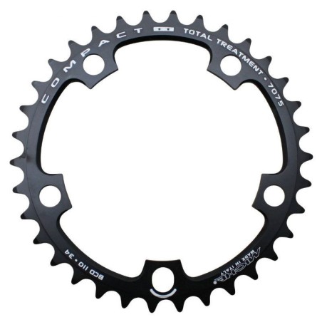 PLATEAU ROUTE 5BRA D.110 MICHE 34DTS INTERIEUR TYPE SHIMANO ET CAMPA ALU NOIR 9-10V.