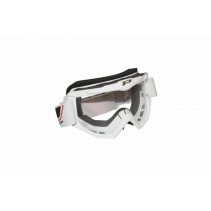 MASQUE-LUNETTES CROSS PROGRIP 3201 ATZAKI BLANC ECRAN TRANSPARENT ANTI-RAYURES-ANTI U.V. COMPATIBLE AVEC PORT LUNETTES DE VUE