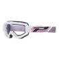 MASQUE-LUNETTES CROSS PROGRIP 3201 ATZAKI BLANC ECRAN TRANSPARENT ANTI-RAYURES-ANTI U.V. COMPATIBLE AVEC PORT LUNETTES DE VUE