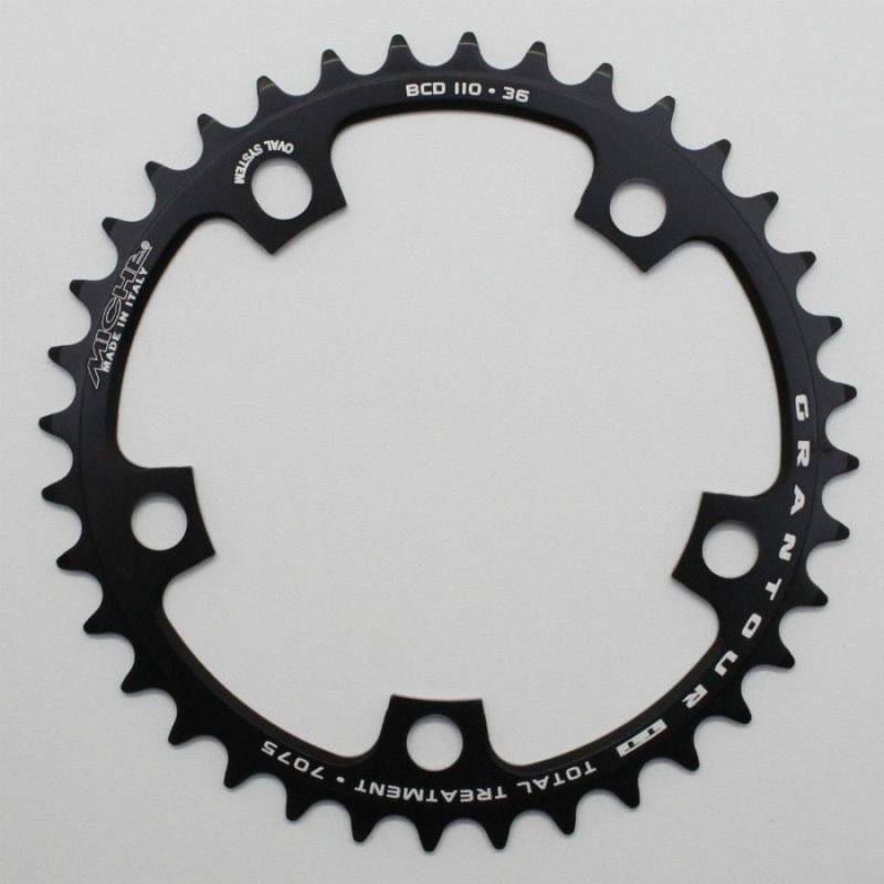 PLATEAU ROUTE 5BRA D.110 MICHE 36DTS INTERIEUR TYPE SHIMANO ET CAMPA ALU NOIR 9-10V.