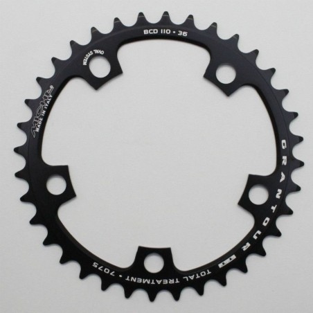 PLATEAU ROUTE 5BRA D.110 MICHE 36DTS INTERIEUR TYPE SHIMANO ET CAMPA ALU NOIR 9-10V.