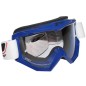 MASQUE-LUNETTES CROSS PROGRIP 3201 ATZAKI BLEU ECRAN TRANSPARENT ANTI-RAYURES-ANTI U.V. COMPATIBLE AVEC PORT LUNETTES DE VUE