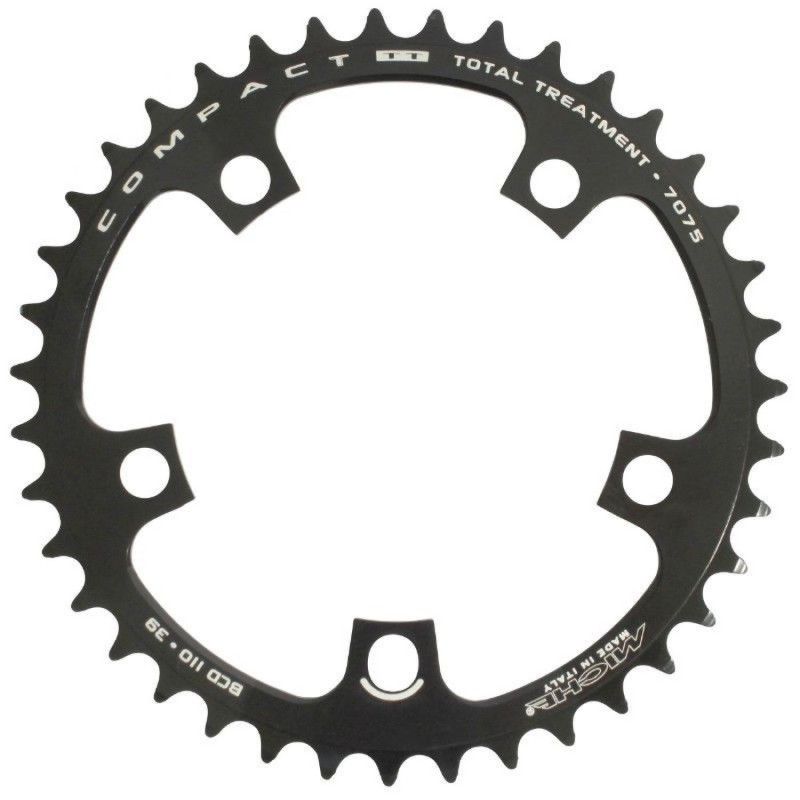 PLATEAU ROUTE 5BRA D.110 MICHE 39DTS INTERIEUR TYPE SHIMANO ET CAMPA ALU NOIR 9-10V.