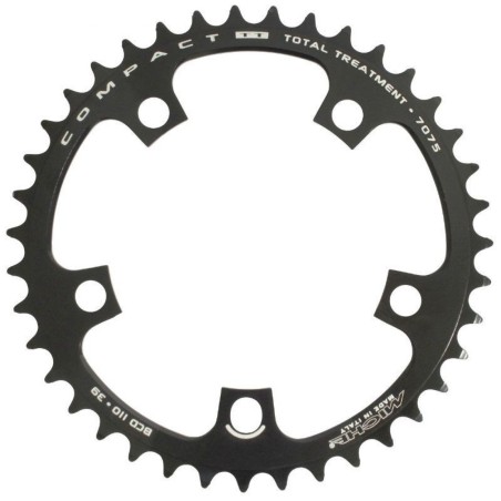 PLATEAU ROUTE 5BRA D.110 MICHE 39DTS INTERIEUR TYPE SHIMANO ET CAMPA ALU NOIR 9-10V.
