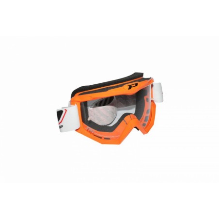 MASQUE-LUNETTES CROSS PROGRIP 3201 ATZAKI ORANGE ECRAN TRANSPARENT ANTI-RAYURES-ANTI U.V. COMPATIBLE AVEC PORT LUNETTES DE VUE