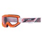 MASQUE-LUNETTES CROSS PROGRIP 3201 ATZAKI ORANGE ECRAN TRANSPARENT ANTI-RAYURES-ANTI U.V. COMPATIBLE AVEC PORT LUNETTES DE VUE