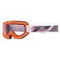 MASQUE-LUNETTES CROSS PROGRIP 3201 ATZAKI ORANGE ECRAN TRANSPARENT ANTI-RAYURES-ANTI U.V. COMPATIBLE AVEC PORT LUNETTES DE VUE