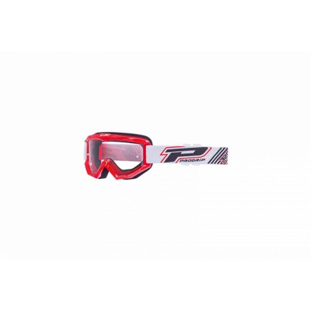 MASQUE-LUNETTES CROSS PROGRIP 3201 ATZAKI ROUGE ECRAN TRANSPARENT ANTI-RAYURES-ANTI U.V. COMPATIBLE AVEC PORT LUNETTES DE VUE