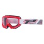 MASQUE-LUNETTES CROSS PROGRIP 3201 ATZAKI ROUGE ECRAN TRANSPARENT ANTI-RAYURES-ANTI U.V. COMPATIBLE AVEC PORT LUNETTES DE VUE