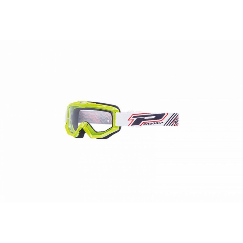 MASQUE-LUNETTES CROSS PROGRIP 3201 ATZAKI VERT ECRAN TRANSPARENT ANTI-RAYURES-ANTI U.V. COMPATIBLE AVEC PORT LUNETTES DE VUE