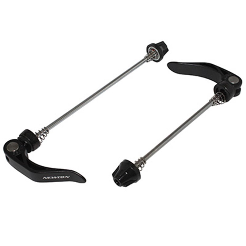 BLOCAGE RAPIDE DE ROUE ROUTE AVANT   ARRIERE NEWTON NOIR VTT-ROUTE (POUR PATTE LARGE SUR CADRE CARBONE) (KIT 2 PIECES)