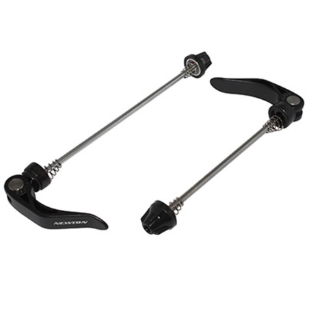 BLOCAGE RAPIDE DE ROUE ROUTE AVANT   ARRIERE NEWTON NOIR VTT-ROUTE (POUR PATTE LARGE SUR CADRE CARBONE) (KIT 2 PIECES)