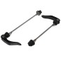 BLOCAGE RAPIDE DE ROUE ROUTE AVANT   ARRIERE NEWTON NOIR VTT-ROUTE (POUR PATTE LARGE SUR CADRE CARBONE) (KIT 2 PIECES)