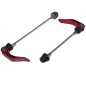 BLOCAGE RAPIDE DE ROUE ROUTE AVANT   ARRIERE NEWTON ROUGE VTT-ROUTE (POUR PATTE LARGE SUR CADRE CARBONE) (KIT 2 PIECES)