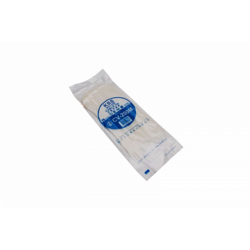 COLLIER DE SERRAGE NYLON TYPE RILSAN 2,5x200mm TRANSPARENT (VENDU PAR 100)