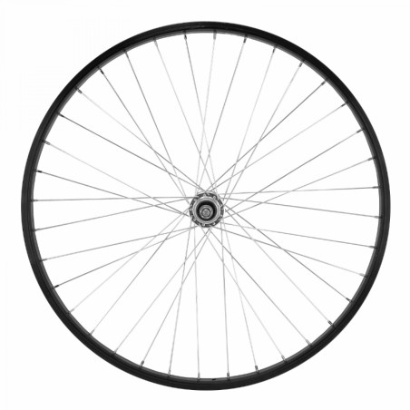 Roue vtt 26" arriere alu m110 noire moy argent alu axe plein roue libre 7-6v. (vendu avec ecrou 10x100)