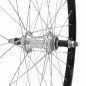Roue vtt 26" arriere alu m110 noire moy argent alu axe plein roue libre 7-6v. (vendu avec ecrou 10x100)