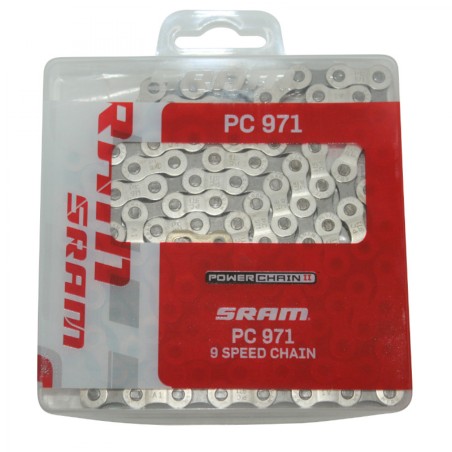 CHAINE VELO  9V. SRAM PC-971 ARGENT 112M