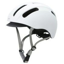 CASQUE VELO ADULTE PERF URBAN BLANC AVEC VISIERE AMOVIBLE T.M (55-58CM)