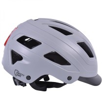 CASQUE VELO ADULTE SAFETY LABS E-BAHN GRIS MAT AVEC ECLAIRAGE LED INTEGREE T.M (55-58CM)