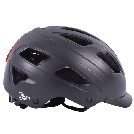 CASQUE VELO ADULTE SAFETY LABS E-BAHN NOIR AVEC ECLAIRAGE LED INTEGREE T.M (55-58CM)