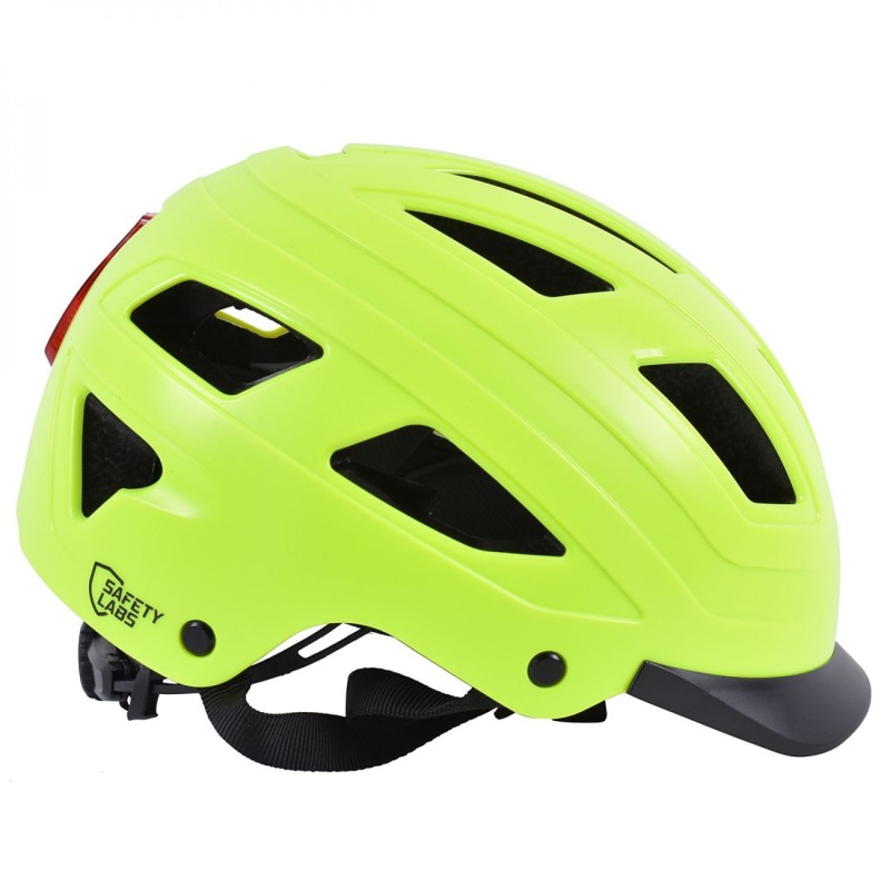 CASQUE VELO ADULTE SAFETY LABS E-BAHN JAUNE FLUO AVEC ECLAIRAGE LED INTEGREE T.L (59-61CM)